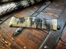 Viking comb of horn, curved back, Hand made carved buffalo horn Re-enactment