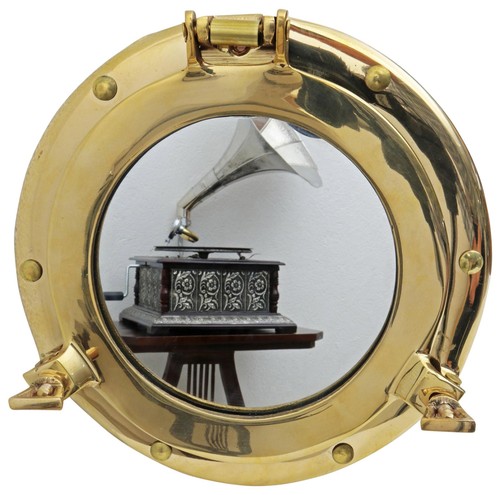 Porthole with mirror - , open