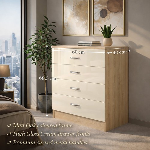 Chest high gloss drawers - high,