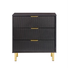 White Gloss Chest of Drawers for Bedroom, Gold Handles & Legs, 3 or 5 Drawer