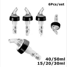 6Pcs Quick Shot Pourer Optic Spirit Measure Bar Bottle Pourers Drink Cocktail
