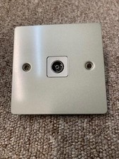 Volex Tv Socket Co-Axial Tv Single Socket Pearl Nickel Flat Plate