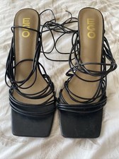 ladies Ego strappy heels size 8 black