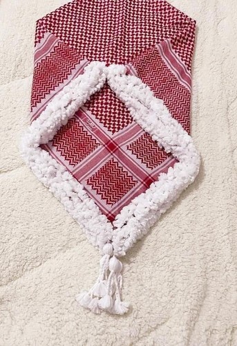 Red fringed shemagh - shemagh, jordanian