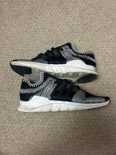 Adidas EQT Support Mens Size UK 8 Black White Trainers BY9390 Knit Footwear