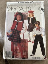 McCall’s 2647 Children’s Jacket Blouse Now Tie Skirt Pants Kilt Age 6 Years