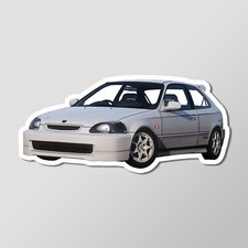 Civic Type R  EK Hatchback JDM Car Vinyl Laptop Desktop Glossy Sticker 3" W