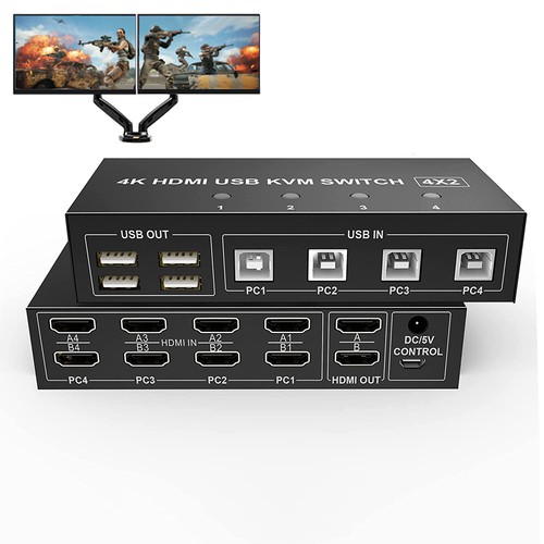 Dual monitor kvm switch - kvm, hdmi