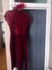 Girls in mind Plum Coloured occasion Dress & fascinator 