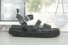 womens strappy sandals flatform low wedge heel flat buckle foot bed size 8 only
