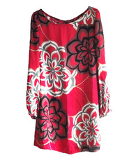 "MONSOON" Stunning Red Pure Silk Dress / Long Tunic Top - SIZE 14 - WORN ONCE!!!