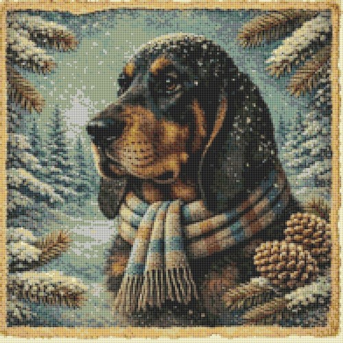 Black and tan coonhound puppy - tan,