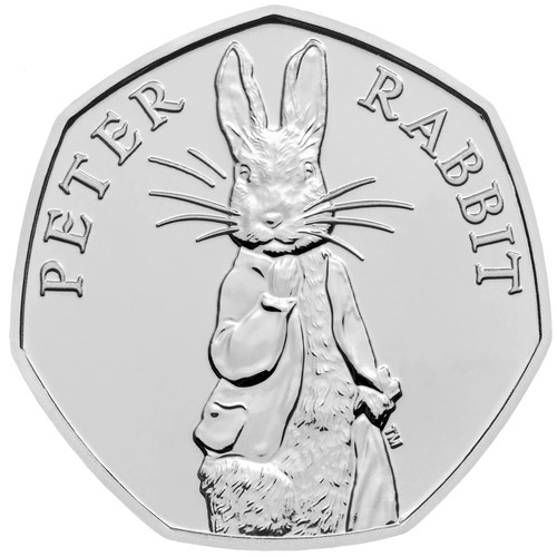 2019 peter rabbit 50p - rabbit, coin