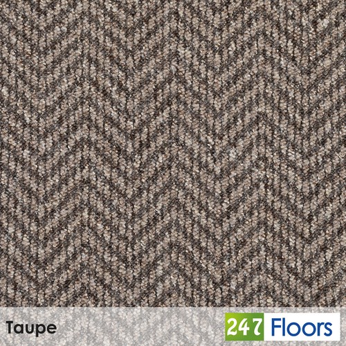 Taupe herringbone pattern loop - herringbone,