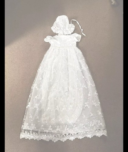 Christening gown with - christening, bonnet