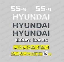 HYUNDAI ROBEX 55-9 DIGGER EXCAVATOR DECAL STICKER SET WITH SAFETY WARNING SIGNS