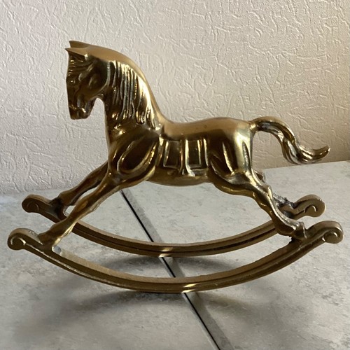 Vintage brass rocking horse - brass,
