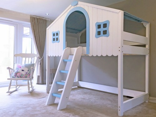 Childrens wooden cabin bunk - wooden,