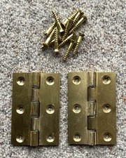 Vintage Heavy Duty Brass Hinge And Fixings