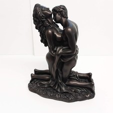 Vintage 2001 Crosa Bronze Style Statue Figurine Erotic Lovers Kneeling Sculpture