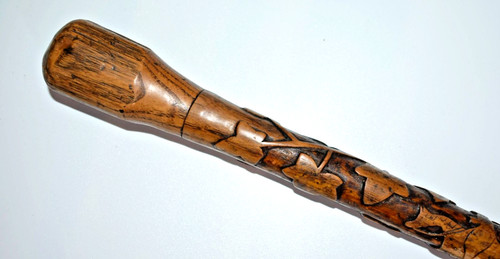 Antique carved wood hunting - carved,