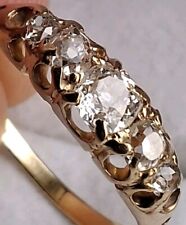 18Ct Gold Old Cut 0.55Ct Diamond Antique Eternity Wedding Vintage Ring Size N