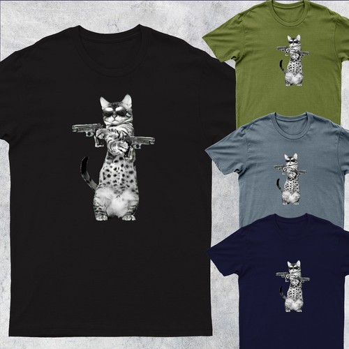 Cat gangster with gun funny - gangster,