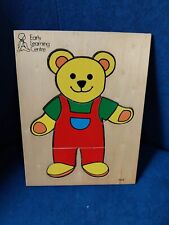Early Learning Centre 6 piece Wooden Play Tray Jigsaw Puzzle Teddy Bear