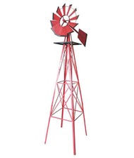 8' Decorative Windmill, Red