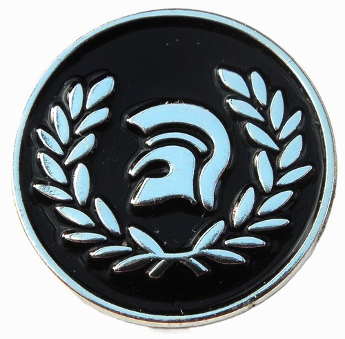 Trojan helmet pin badge - helmet,