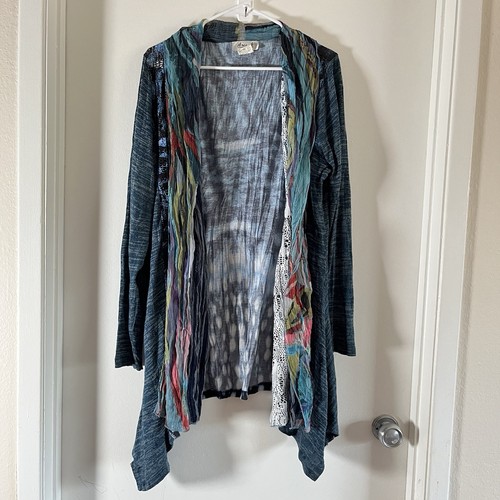 Ania cardigan blue open - a,