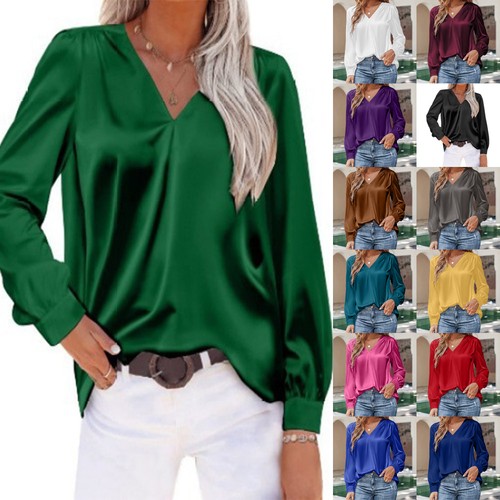 Summer satin silk ruched - silk, tee