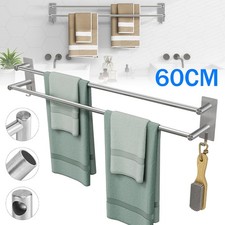 Stainless Steel Self Adhesive Rail Rack Towel Rail Wall Mounted Towel Holder UK