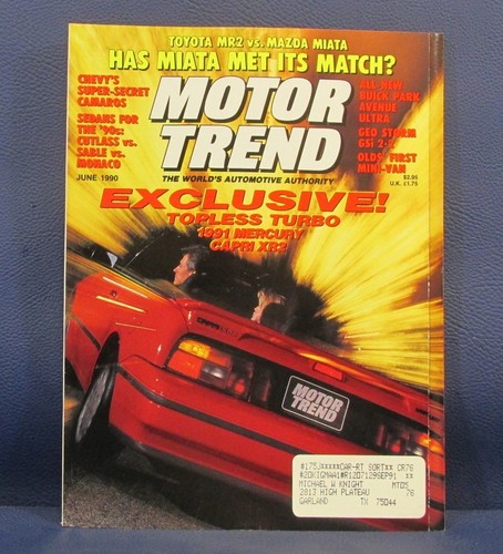 Motor trend magazine june - magazine, 1990