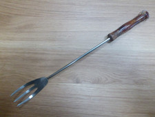 Vintage Stainless Steel Carving Fork With Wooden Handle