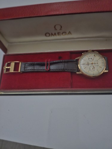 18ct gold omega chronograph - 18ct,