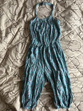 Age 9-10 Blue Floral Jumpsuit Halter Neck Age 10 Monsoon
