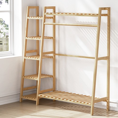 Heavy duty wooden clothes rail - wooden,