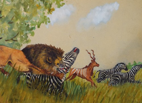 Original watercolour hunt on - watercolour,,