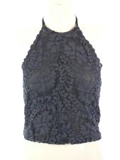 Zara Lace Top Black Halter Neck Backless Summer Sexy Cropped Elegant Size S