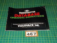 VIDEOMASTER VOLTMACE DATABASE instruction card / booklet