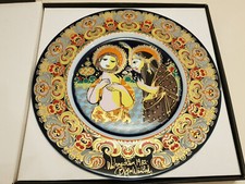 1982 Christmas Plate Rosenthal Bjorn Wiinblad Large Wall Charger + Box - 28cm