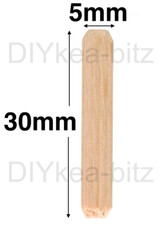 20 IKEA 101375 Wooden Dowels 5mm X 30mm PAX NYSJON GODMORGON STORJORM