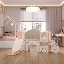 Pink Castle Children Toddler Climb Toys Playground Garden Kids Slide 3-in-1 Set