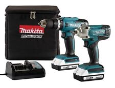 Makita 18V Li-ion Combi Drill & Impact Driver Combo Kit incl 2 Batteries! *NEW*