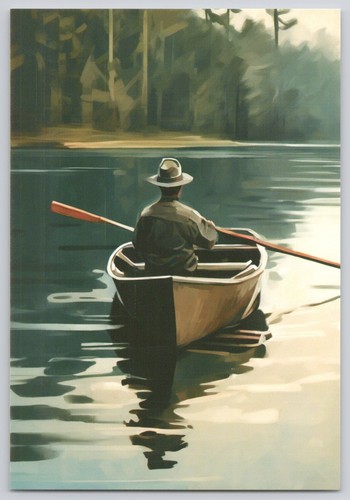 Man rowing boat lake - rowing,