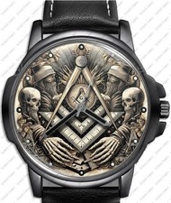 Masonic Freemason Square And Compass Art Unique Novelty Gift Wrist Watch FAST UK
