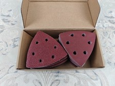 PMIQSA 100 Pieces Mouse Sander Pads 93x93x93mm Triangle Sanding Pads 20 x Grits 