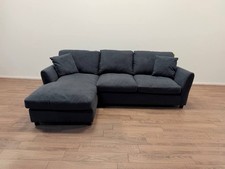Aleeza Fabric Left Hand Corner Sofa – Charcoal