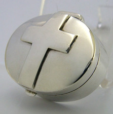 UNUSUAL ENGLISH STERLING SILVER CROSS CRUCIFIX RELIGIOUS BOX 2000